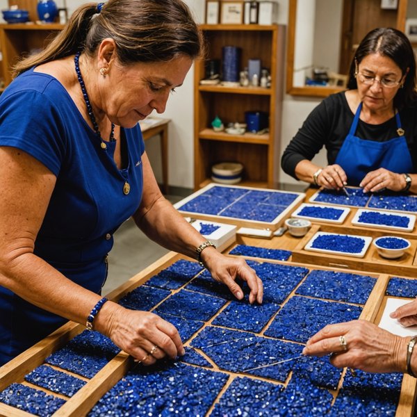 Quelle croisière propose des ateliers de fabrication de bijoux en lapis-lazuli au Chili?